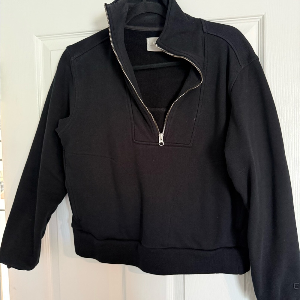 Everlane Black Half-Zip Pullover Sweatshirt